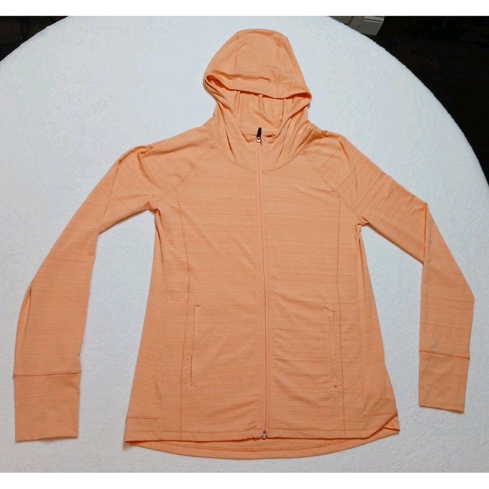 Athleta Pacifica Illume UPF Relaxed Full Zip Sun Hoodie Jacket Peach Small SP